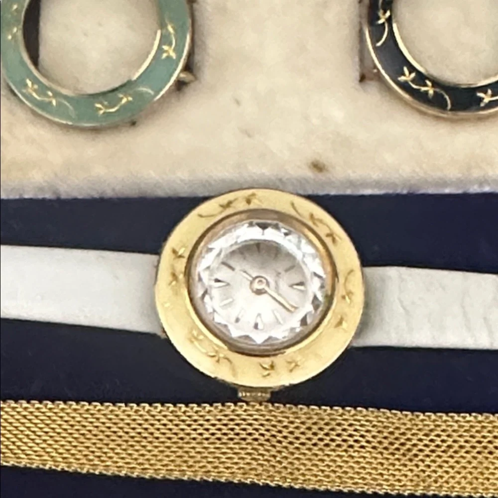 Vintage 1960 Nivada Colorama VI women’s Watch Set with Interchangeable Bezels